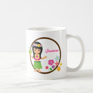 Hübsches Hula-Mädchen Hawaiian Luau Themen-Mug Tasse