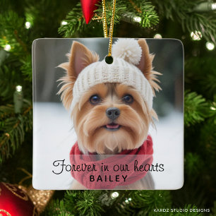 Hübsches Hunde-Foto-Trost-Ornament Keramikornament