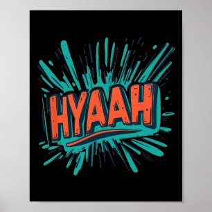 Hübsches Hyaah Kostüm für Karate-Mann und -Frau Poster