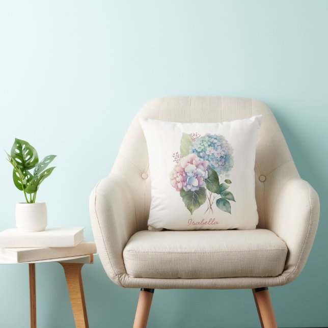 Hübsches Hydrangea-Floral Kissen (Stuhl )