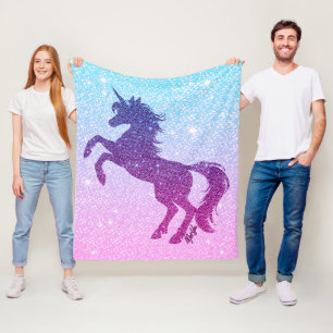 Hübsches Imitat-Glitzerunicorn-Fleece-Decke MEDIU Fleecedecke
