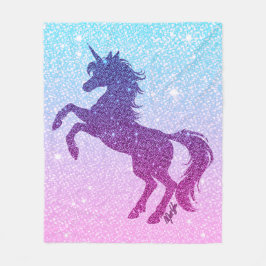 Hübsches Imitat-Glitzerunicorn-Fleece-Decke MEDIUM Fleecedecke