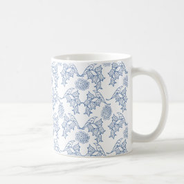 Hübsches Indigo Blue auf weißem ethnisch-floralem Tasse