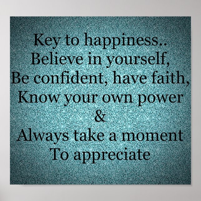 Hübsches inspirierendes Zitat-Poster Poster (Vorne)