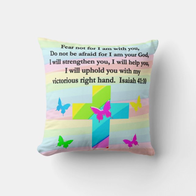 HÜBSCHES ISAIAH-DESIGN 41:10 KISSEN (Vorderseite)