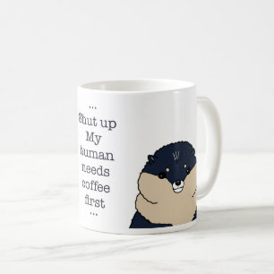 Hübsches Kaffee-Humor-Design mit Pomeranian-Hund Kaffeetasse
