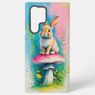 Hübsches Kaninchen auf Pilz Farbige Tiere Samsung Galaxy Hülle