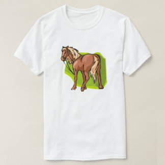 Hübsches Kastanienpferd steht Reins Equine Theme T-Shirt