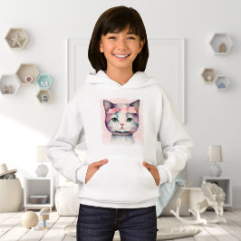 Hübsches Kätzchen mit rosa Bow Hoodie