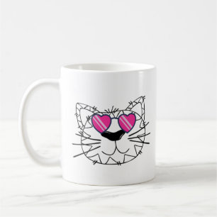Hübsches Katzengesicht mit Funken Brillen Kaffeetasse