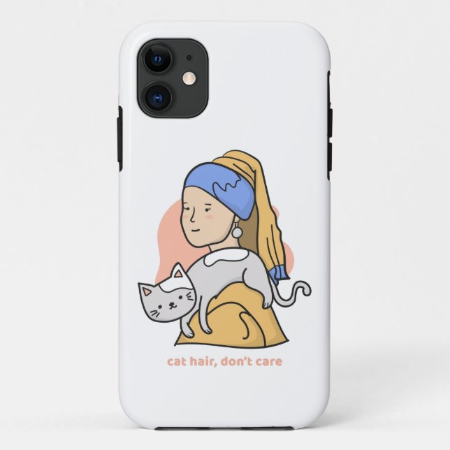 Hübsches Katzenhaar ist Mädchen mit Perlenohrring  Case-Mate iPhone Hülle (Rückseite)