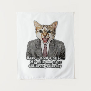 Hübsches Katzenmeme für Katzenbesitzer und Katzenb Wandteppich