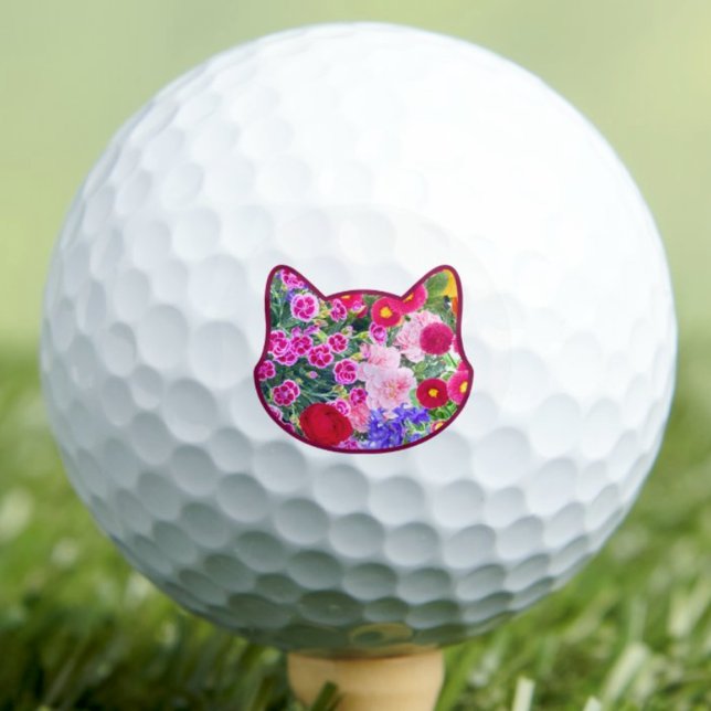 Hübsches Katzenmutter-Geschenk - Moderne florale K Golfball (Von Creator hochgeladen)