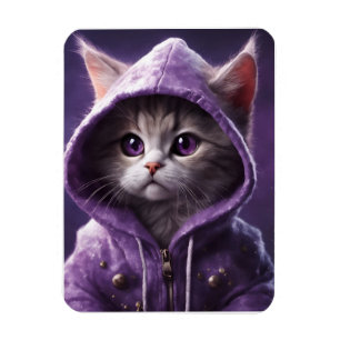 Hübsches Kitty in einem Lila Hoodie Magnet