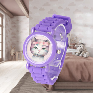 Hübsches Kitty mit rosa Bow eWatch Armbanduhr
