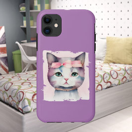Hübsches Kitty mit rosa Bow iPhone/iPad Gehäuse Case-Mate iPhone Hülle