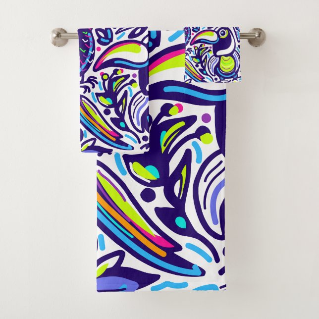 Hübsches künstlerisches Muster der Vögel Blau und  Badhandtuch Set (Insitu)