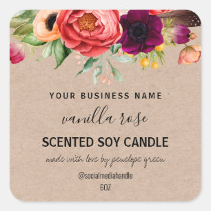 Hübsches Land als Sojakandellabels Quadratischer Aufkleber