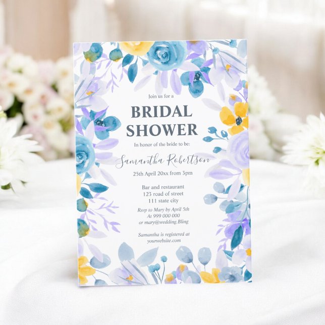 Hübsches Lavendel-Brautparty Einladung (Pretty lavender floral watercolor bridal shower invitation)