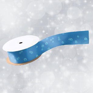 Hübsches, lebendiges Blau mit Wasserblasen Satinband