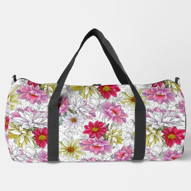 Hübsches, lebendiges Blumenmuster Duffel-Beutel Duffle Bag (Vorderseite)