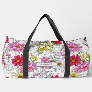Hübsches, lebendiges Girly Floral Muster Duffle Bag