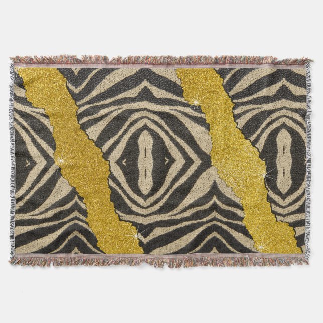 Hübsches Leder Zebra-Tierdruck mit Glitzer Decke (Vorderseite)