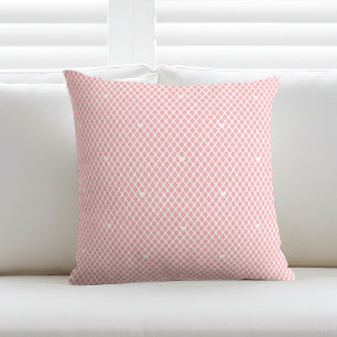 Hübsches Liebesherz-Gitter-Netz Rosa Modern Kissen