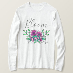 Hübsches Lila BlumenBouquet Bloom Skript T-Shirt