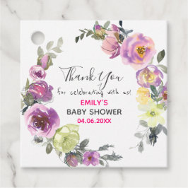 Hübsches Lila Blumenkraut Danke Kinderdusche Geschenkanhänger