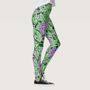 Hübsches lila Blumenmuster Leggings