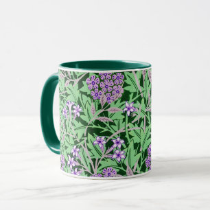 Hübsches lila Blumenmuster Tasse