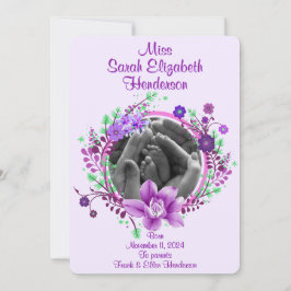 Hübsches Lila Foto Einladung
