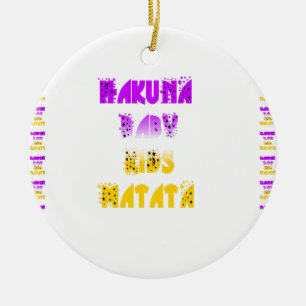 Hübsches Lila & Gelbes Hakuna Matata Baby Kinder G Keramik Ornament