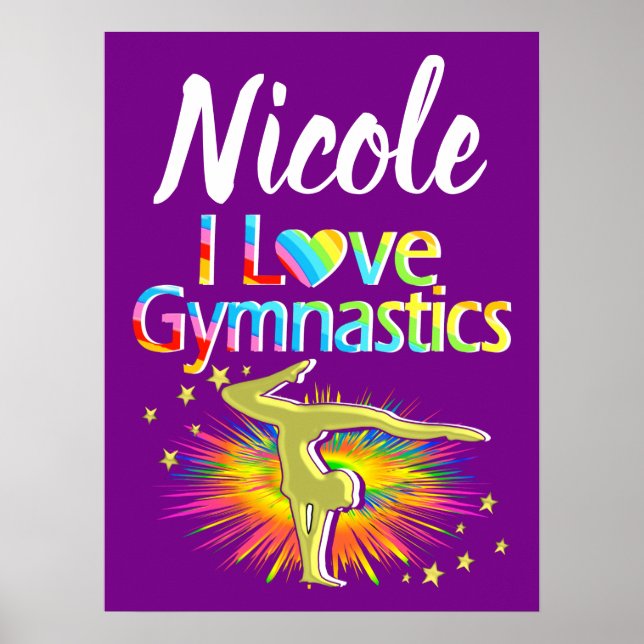 HÜBSCHES LILA I LIEBE GYMNASTICS-DESIGN POSTER (Vorne)