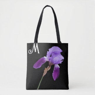 Hübsches lila Iris floral boho M Monogramm niedlic