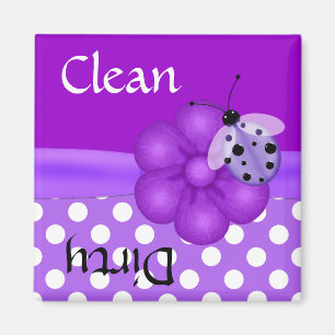 Hübsches Lila Ladybug Geschirrspülmagazin Magnet