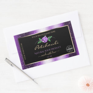 Hübsches Lila Logo für die Rose mit der Blume des Rechteckiger Aufkleber