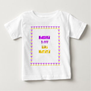 Hübsches Lila und Gelbes Hakuna Matata Baby Kinder T-shirt