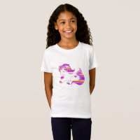 Hübsches Lila und rosa gestreiftes Einhorn-Shirt