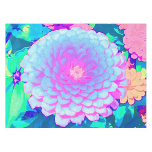 Hübsches Lila und rosa Zinnia im Sommergarten Tischdecke