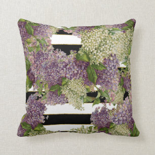 Hübsches Lilac Strick Modernes Vintages Blumenmus Kissen