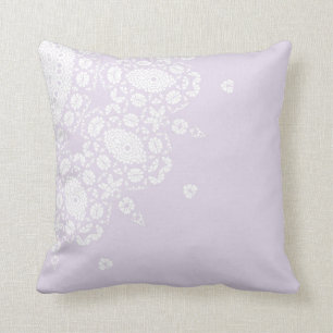 Hübsches Lilac-Weißes Spitzen-Pattern-Kissen Kissen