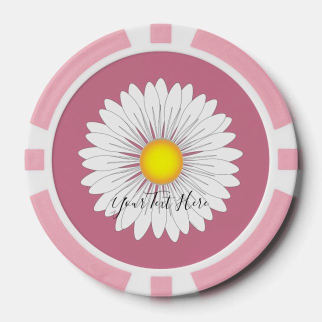 Hübsches Little Daisy Pink Solid Edge Poker Chip S (Vorderseite)