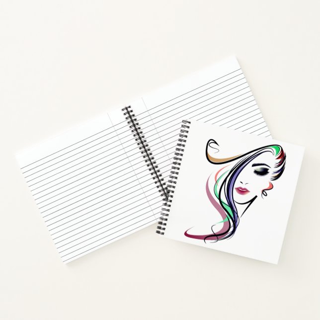 hübsches Mädchen 8.5" x 8.5" SpiralNotebook Notizbuch (Innenseite)