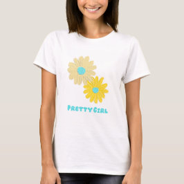 Hübsches Mädchen Blumen T-Shirt 