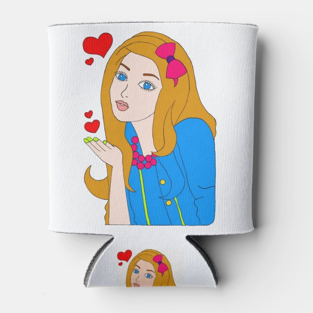 Hübsches Mädchen Dosenkühler (Vorderseite)