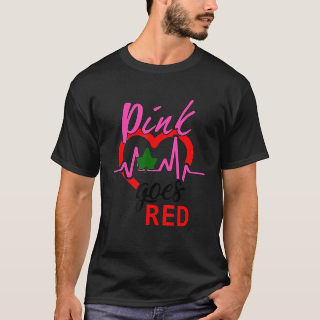 Hübsches Mädchen im roten Herzen Aka Rosa wird rot T-Shirt (Vorderseite)
