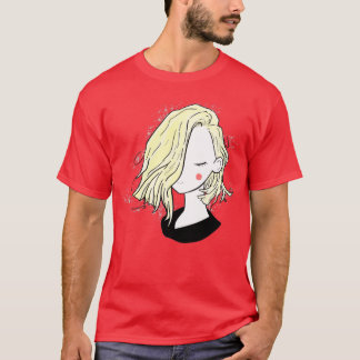 Hübsches Mädchen kurze Frisuren Vollblond T-Shirt