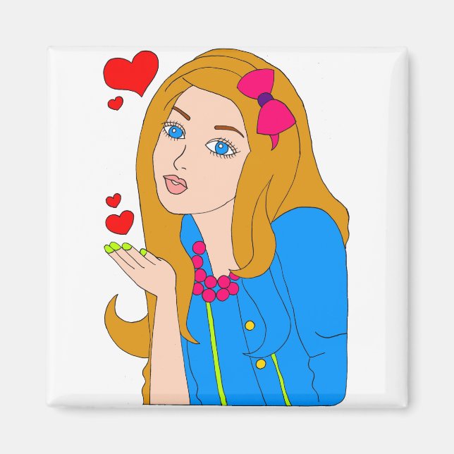 Hübsches Mädchen Magnet (Vorne)